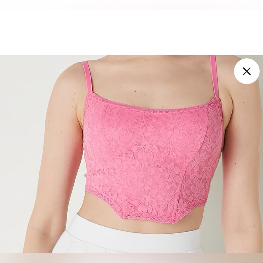 Lace Lightly Lined Corset Top in Black